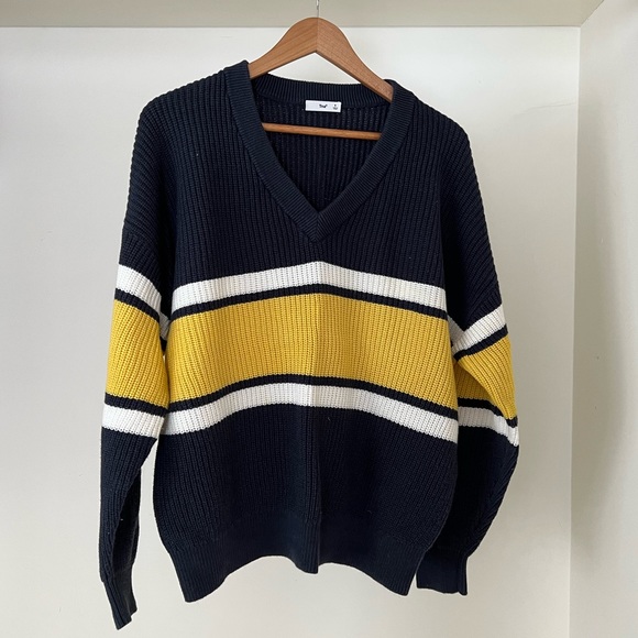 Tna Sweaters | Aritzia Tna Beacon Sweater | Color: Blue/Yellow | Size: S | Sydneysua's Closet